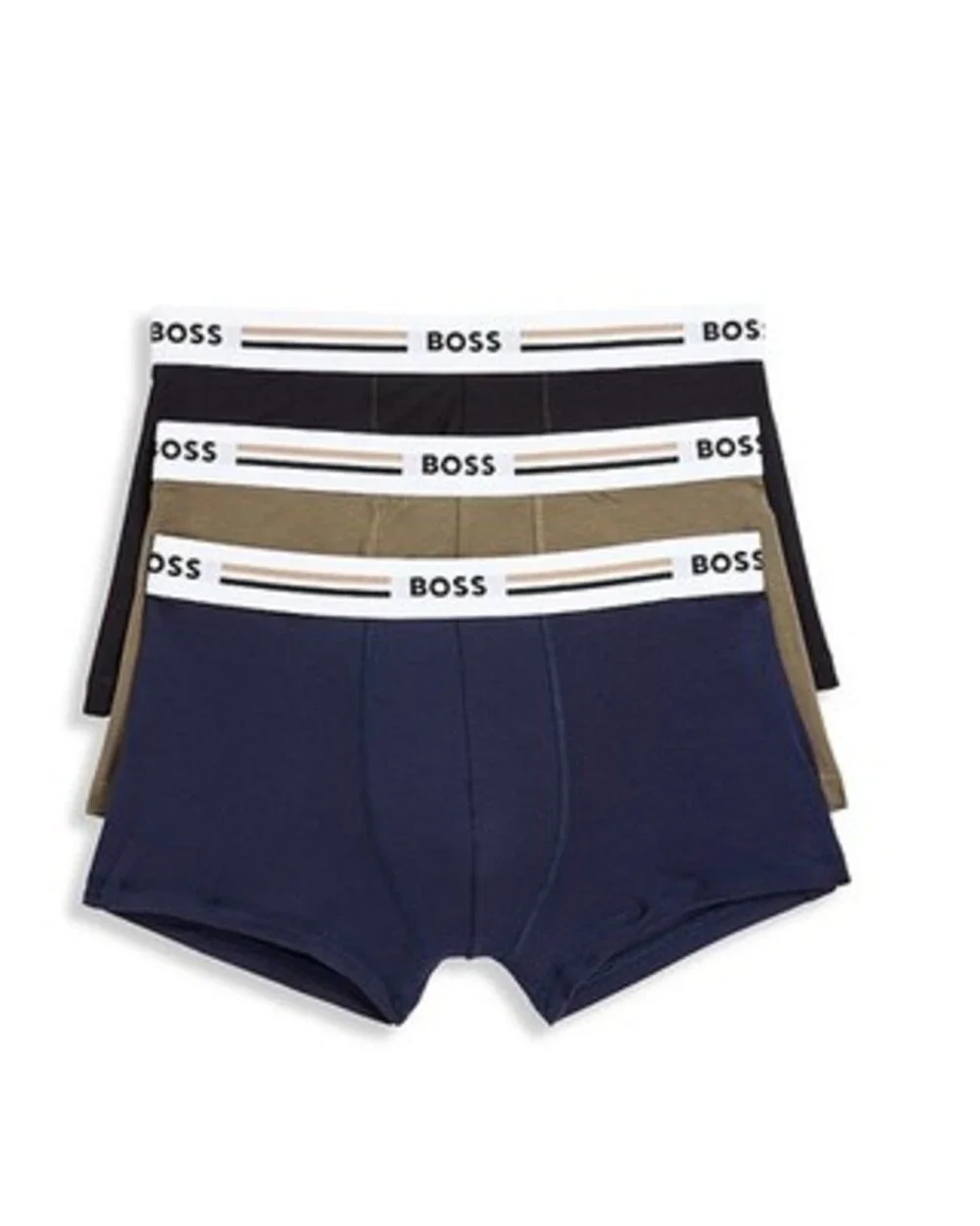 BOSS Revive Boxer Trunks Men's S Black/Brown/Dark Blue Elastic Waist Pack of 3